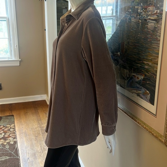 VELOUR BUTTON DOWN TUNIC - Picture 4 of 6